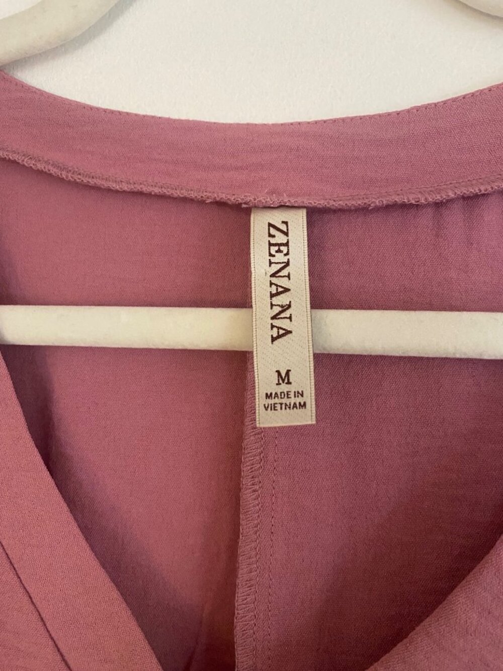 Zenana Mauve V-Neck Short Sleeve Dress With Pockets Size M - Picture 4 of 6